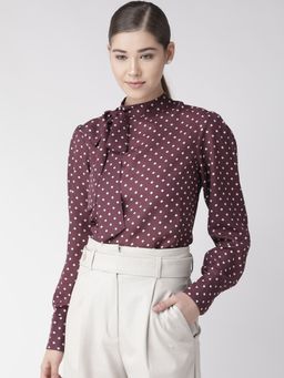 Twenty Dresses by Nykaa Fashion - Burgundy Prints All Over Me Top