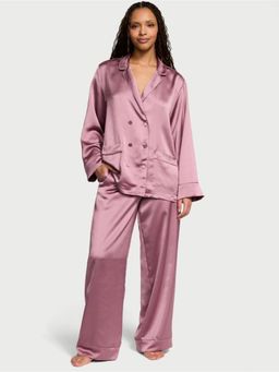 Victoria's Secret - Luxe Satin Double -Breasted Long Pajama (Set of 2)
