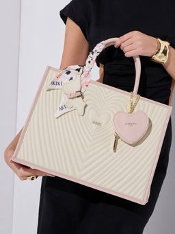 Akiki London - Beige Vegan Leather Women Satchel Bag
