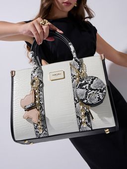 Akiki London - White Vegan Leather Women Satchel Bag