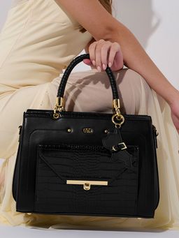 Akiki London - Black Vegan Leather Women Satchel Bag