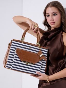 Akiki London - Blue Vegan Leather Women Satchel Bag