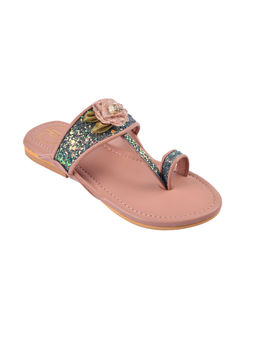 PREET KAUR - Pink Embellished Kolhapuris