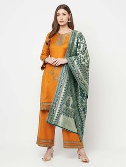 Safaa - Womens Winterwear Rayon Acro Wool Kurta & Palazzo Multi Unstitched Material With Dupatta