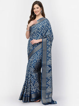 KISHORI - Women's Modal Cotton Abstract Printed Saree with Unstitched Blouse