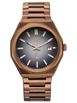 Fastrack - Men Vyb Orion Quartz Analog Grey Dial Stainless Steel Strap Watch FV30051QM01W (M)