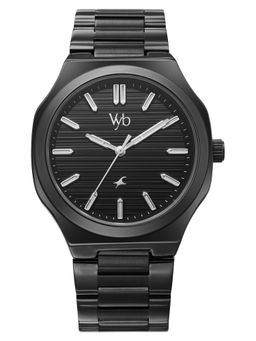 Fastrack - Men Vyb Horizon Quartz Analog Black Dial Stainless Steel Strap Watch FV30052NM01W (M)