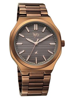 Fastrack - Men Vyb Horizon Quartz Analog Grey Dial Stainless Steel Strap Watch FV30052QM01W (M)