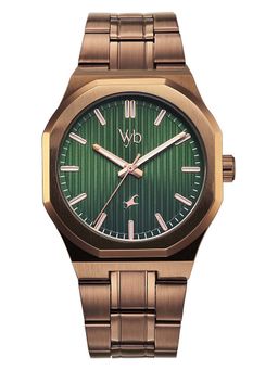 Fastrack - Men Vyb Analog Green Dial Stainless Steel Strap Watch FV30055QM01W (M)