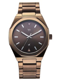 Fastrack - Men Vyb Analog Brown Dial Stainless Steel Strap Watch FV30057QM02W (M)