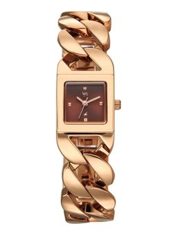 Fastrack - Women Vyb Runway with Quartz Analog Brown Dial Alloy Strap Watch FV60132WM01W (M)