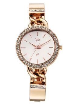 Fastrack - Women Vyb Mirage with Quartz Analog White Dial Alloy Strap Watch FV60133WM01W (M)