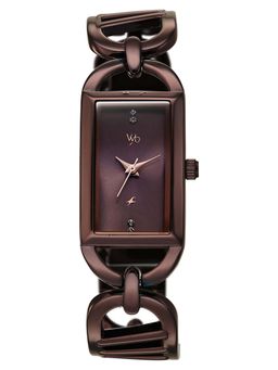 Fastrack - Women Vyb Striker with Quartz Analog Burgundy Dial Alloy Strap Watch FV60136QM01W (M)