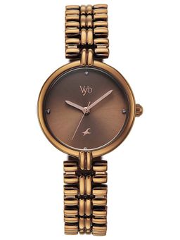Fastrack - Women Vyb Charmer Analog Coffee Brown Dial Alloy Strap Watch FV60138QM01W (M)