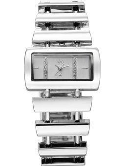Fastrack - Women Vyb Siren with Quartz Analog Silver Dial Alloy Strap Watch FV60144SM01W (M)