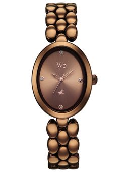 Fastrack - Women Vyb Enigma Analog Brown Dial Alloy Strap Watch FV60147QM01W (M)
