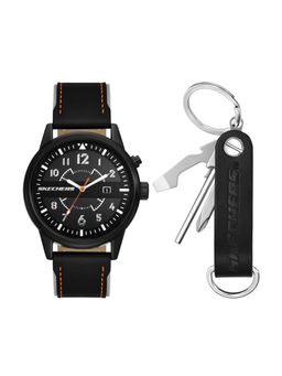 SKECHERS - Men Black Quartz Watch with Keychain SR8505 (M)