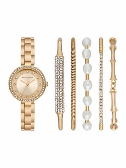 SKECHERS - Women Glitz Gold Toned Quartz Watch with Bracelets SR9084 (S)