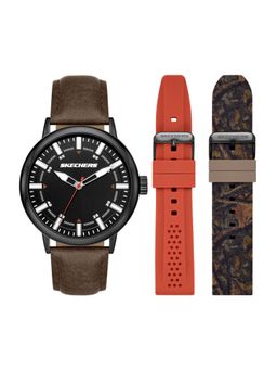 SKECHERS - Men Black Dial Quartz Watch with Straps SR9101 (L)