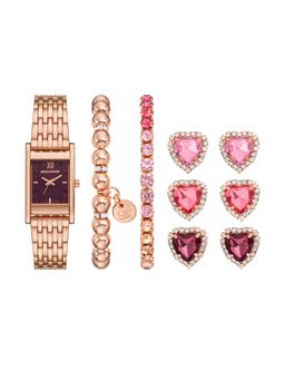 SKECHERS - Women Maroon Dial Quartz Watch with Bracelets and Charms SR9136 (M)