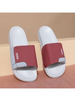 Chupps - Bandwidth Sliders Men Casual Sliders Maroon & Grey