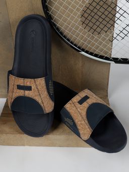 Chupps - Men Arc Casual Orange & Navy Blue Sliders