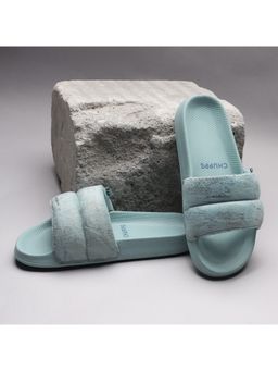 Chupps - Women Puff Sky Blue Casual Sliders