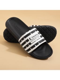 Chupps - Men Notch White Black Sliders