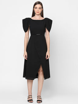 MISH - Black Tulip Sleeve Wrap Dress