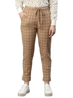 Global Republic - Women 2-pocket Caramel Printed Mid Rise Tapered Lower