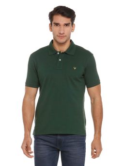 Allen Solly - Men Solid Green Polo T-Shirt