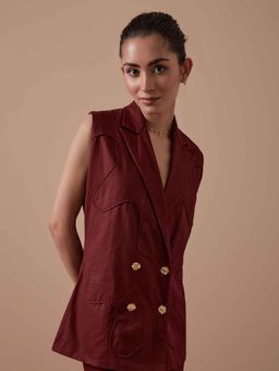 Shibui - Merlot Half Blazer - Maroon