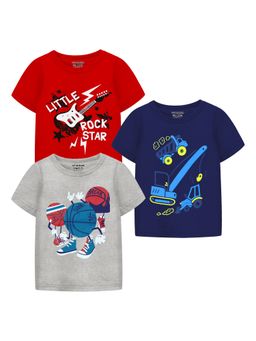 Trampoline - Boys Trendy Designs Cotton Blend T-Shirt (Pack Of 3)