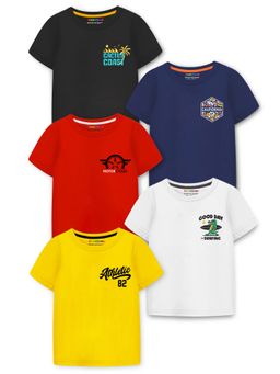 Trampoline - Boys Pocket Printed T-Shirt (Pack Of 5)