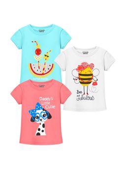 Trampoline - Girls Cute Animal Designs Featuring Soft T-Shirt (Pack Of 3)