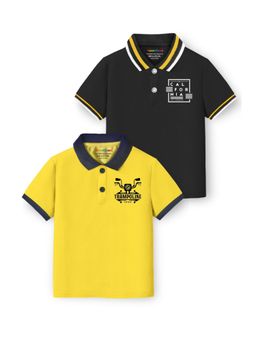 Trampoline - Boys Cotton Blend Knit Solid Polo T-Shirt (Pack Of 2)