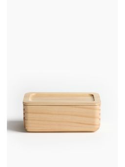 H&M - Beige Small Wooden Organiser Box