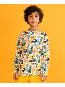 ANTHRILO - Crocodile Long Sleeve Boys T-Shirt-White