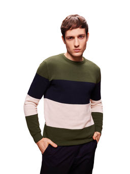 Bombay High - Mens Premium Cotton Multicolored Knit Pullover