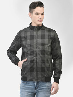 CRIMSOUNE CLUB - Mens Black Check Bomber Jacket