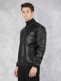 CRIMSOUNE CLUB - Mens Black Leather Jacket