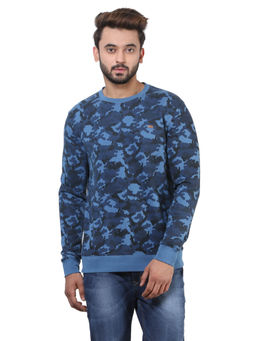 CRIMSOUNE CLUB - Mens Blue Camouflage Sweatshirt