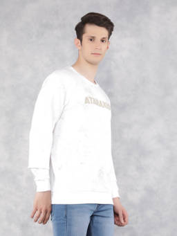 CRIMSOUNE CLUB - Mens White Typographic Print Sweatshirt