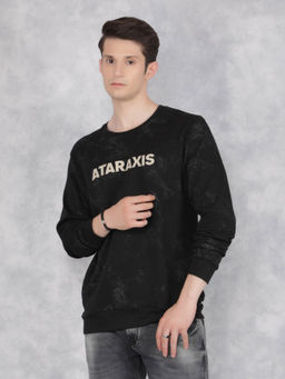 CRIMSOUNE CLUB - Mens Black Typographic Print Sweatshirt