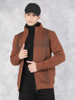 CRIMSOUNE CLUB - Mens Brown Printed Jacket