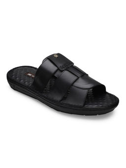 EZOK - Men Black Leather Slippers