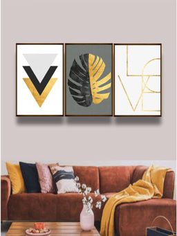 The Art House - Abstract Painting Multicolor (Set of 3) (60X30 Inches)