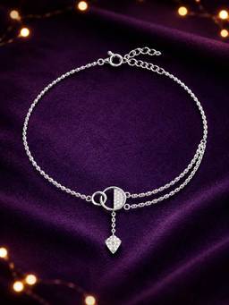 CLARA - Women 925 Sterling Silver White Dharini Anklet