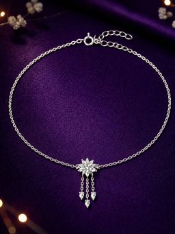 CLARA - Women 925 Sterling Silver White Warisha Anklet