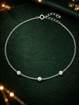CLARA - Women 925 Sterling Silver White Falak Pearl Anklet